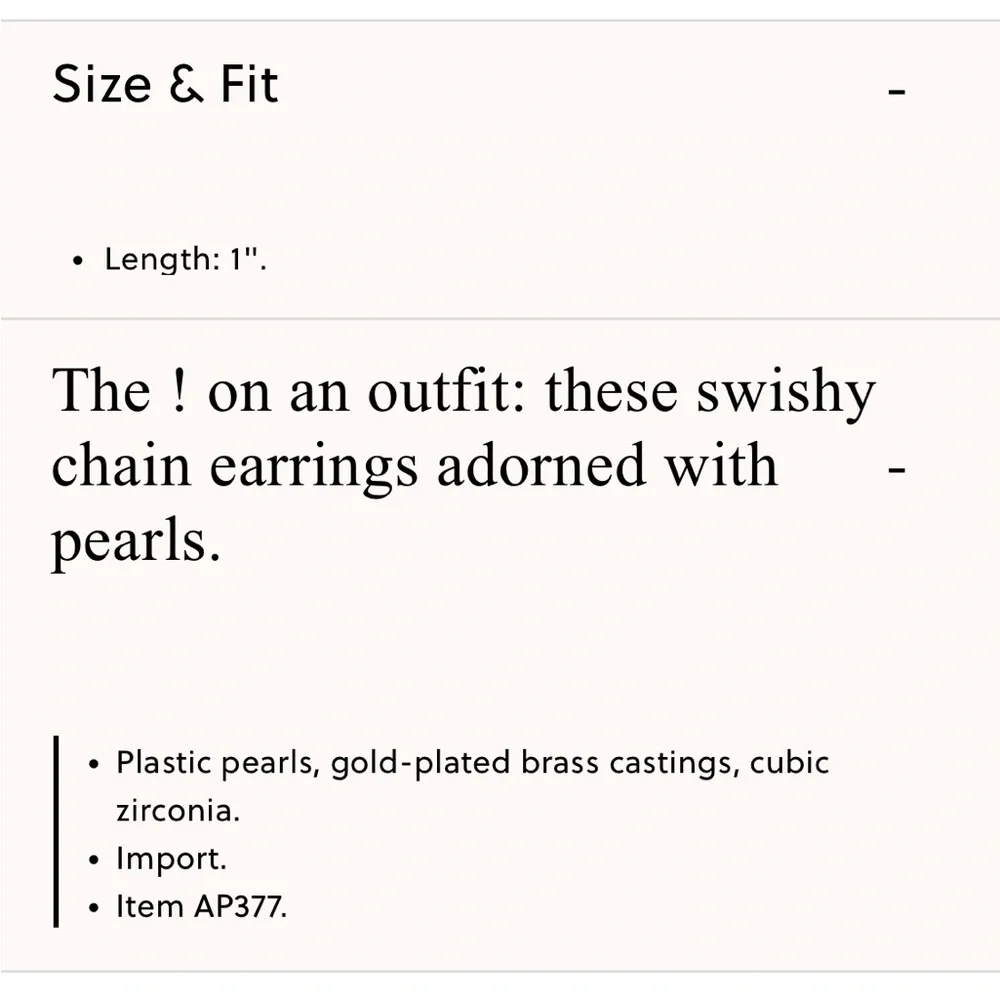 NWT J. CREW PEARL & CHAIN EARRINGS - Picture 4 of 4
